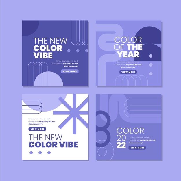 Free Vector _ Flat design very peri instagram post collection