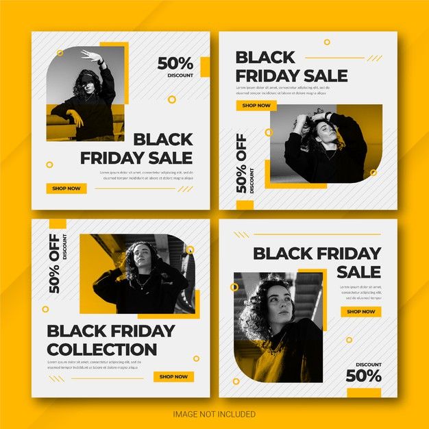 Premium PSD _ The black friday campaign instagram post bundle template
